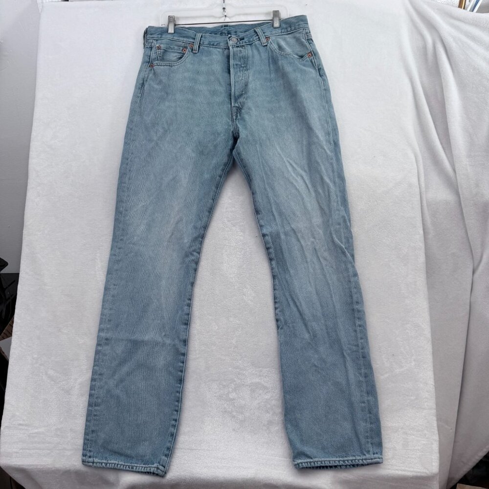 Levis 501 Jeans Mens 36x34 (34x33) Blue Straight Leg Button Fly Premium